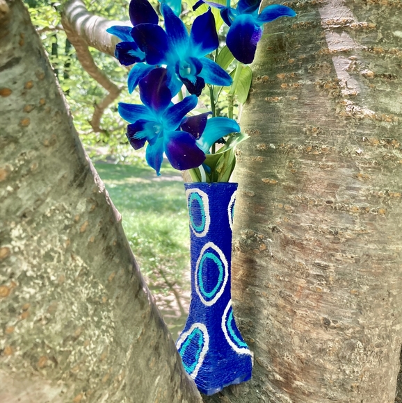 Handmade vintage blue Vase - Picture 2 of 5